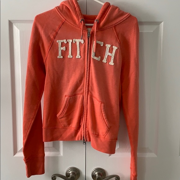coral zip-up sweatshirt - Picture 1 of 5